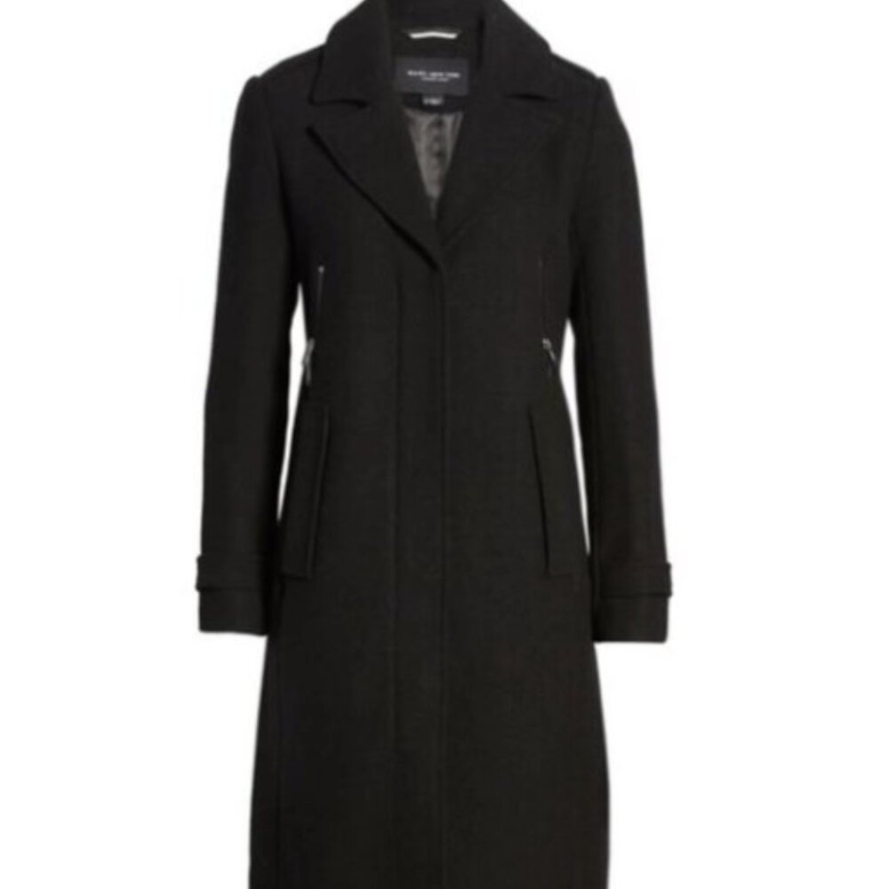COPY - NWT Marc New York Wool Blend‎ Melton Coat Fitted Notch Lapel Long Sleeve… - Picture 5 of 5